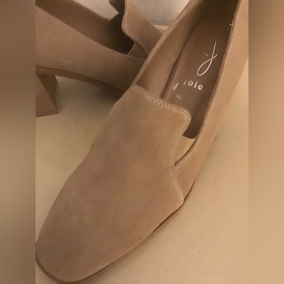 Joie women beige suede loafer heel Wevently shoes US 9 Euro 40 - Picture 6 of 9